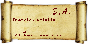 Dietrich Ariella névjegykártya